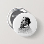 Badge Rond 5 Cm Profil de Charles Dickens (Devant & derrière)