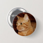 Badge Rond 5 Cm Profil de visage de chat Tabou orange (Devant & derrière)