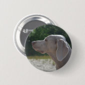 Badge Rond 5 Cm Profil doux de chien de Weimaraner (Devant & derrière)
