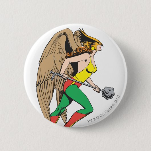 Badge Rond 5 Cm Profil d'une Hawkwoman (Devant)