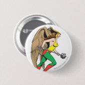 Badge Rond 5 Cm Profil d'une Hawkwoman (Devant & derrière)