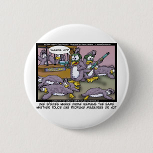 Badge Rond 5 Cm Profilage de pingouins Drôle Dons Tee - shirts et