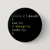 Badge Rond 5 Cm Programme Eat Code Sleep (Devant)