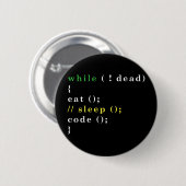 Badge Rond 5 Cm Programme Eat Code Sleep (Devant & derrière)