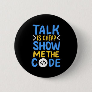 Badge Rond 5 Cm Programmeur Me Montre Le Code