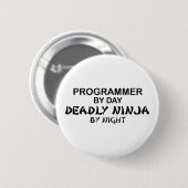Badge Rond 5 Cm Programmeur Ninja mortel par nuit (Devant & derrière)