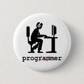 Badge Rond 5 Cm Programmeur par jour, Gamer par nuit (Devant)