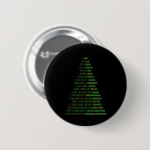 Badge Rond 5 Cm Programmeurs Informatiques Binary Christmas Tree E (Devant & derrière)