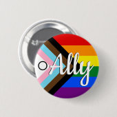 Badge Rond 5 Cm Progrès Fierté avec J'encercle le bouton Ally (Devant & derrière)