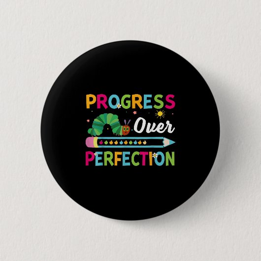 Badge Rond 5 Cm Progress Over Perfection Motivational Quote Studen (Devant)