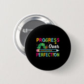 Badge Rond 5 Cm Progress Over Perfection Motivational Quote Studen (Devant & derrière)