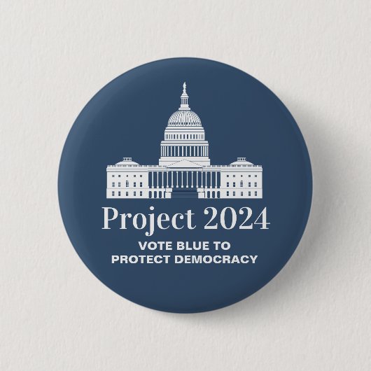 Badge Rond 5 Cm Projet 2024 Vote pour la démocratie (Devant)