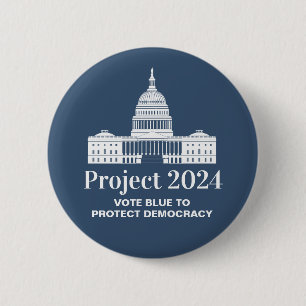 Badge Rond 5 Cm Projet 2024 Vote pour la démocratie