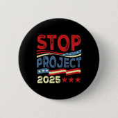 Badge Rond 5 Cm Projet 2025 Anti Trump Drapeau américain Femmes po (Devant)