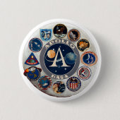 Badge Rond 5 Cm Projet Apollo : Le logo composé (Devant)