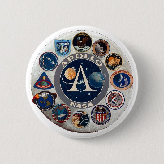 Badge Rond 5 Cm Projet Apollo : Le logo composé (Devant)