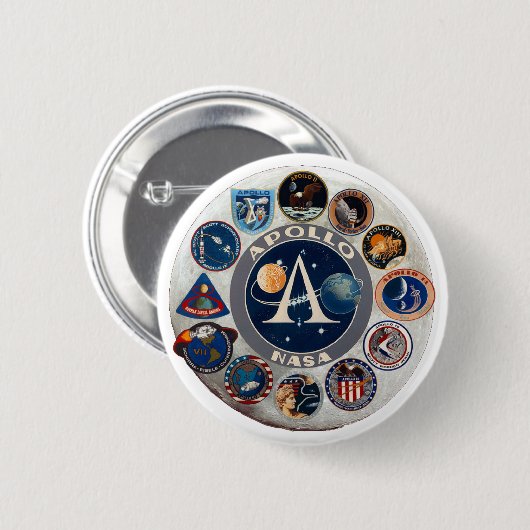 Badge Rond 5 Cm Projet Apollo : Le logo composé (Devant & derrière)