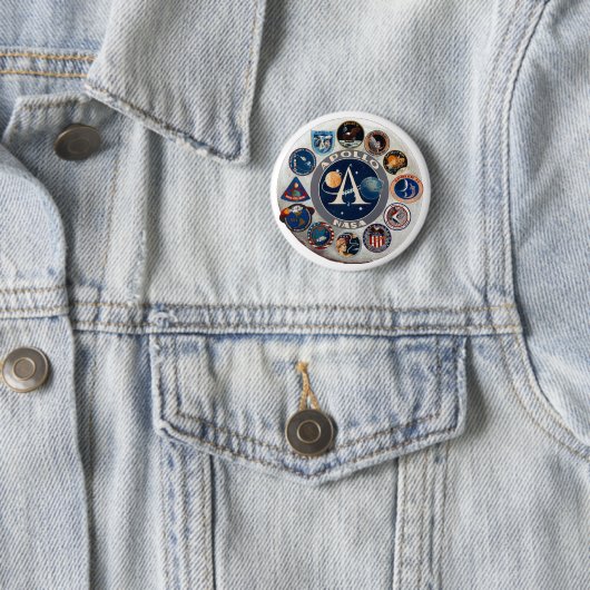 Badge Rond 5 Cm Projet Apollo : Le logo composé (En situation)