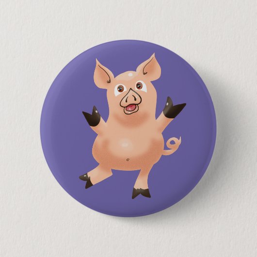 Badge Rond 5 Cm Prolonger le cochon sur le pourpre (Devant)