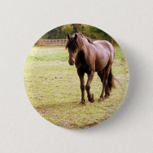Badge Rond 5 Cm Promenade à cheval Brown relaxante