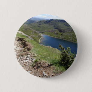 Badge Rond 5 Cm Promenade à Snowdon la plus haute montagne en