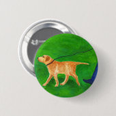 Badge Rond 5 Cm Promener le chien (Devant & derrière)