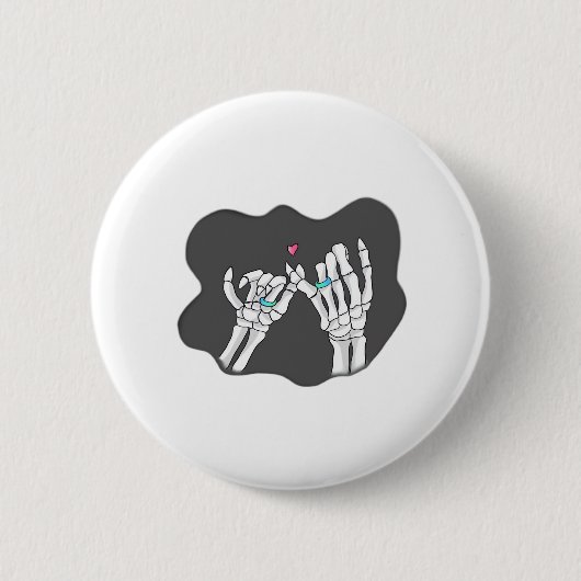 Badge Rond 5 Cm Promesse des mains de Skeleton Heart (Devant)
