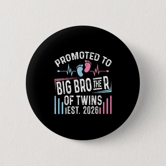 Badge Rond 5 Cm Promoté À Big Brother Of Twins Est 2026 Baby Sho (Devant)