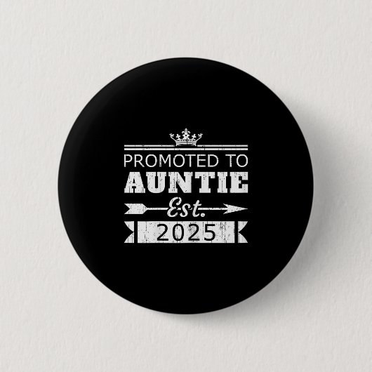 Badge Rond 5 Cm Promoted To Auntie Est 2025 Funny New Aunt Reveal  (Devant)