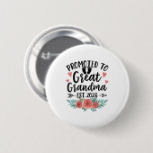 Badge Rond 5 Cm Promoted To Great Grandma Est 2026 First Time New (Devant & derrière)