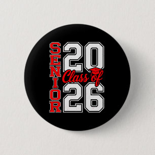Badge Rond 5 Cm Promotion 2026 Terminale 26 Rouge Diplômé