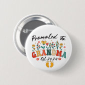Badge Rond 5 Cm Promu à Grand-mère est. Grand-parents Button 2024 (Devant & derrière)
