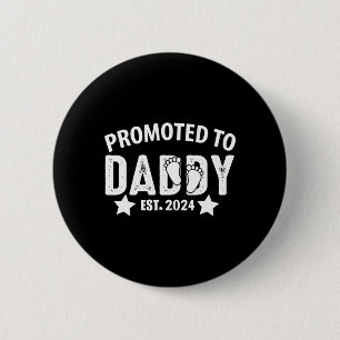 Badge Rond 5 Cm Promu à papa 2024 Drôle pour nouveau papa