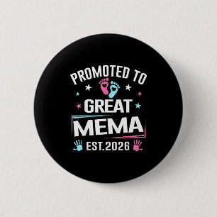 Badge Rond 5 Cm Promu en grande Mema Est 2026 Annonce de grossesse