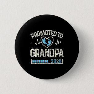 Badge Rond 5 Cm Promu Grand-père 2026 Bébé à venir bientôt
