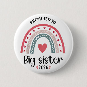 Badge Rond 5 Cm Promue Grande Sœur Adorable Bébé 2026