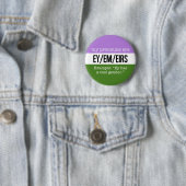 Badge Rond 5 Cm Pronoms d'Ey/Em - drapeau de Genderqueer (En situation)