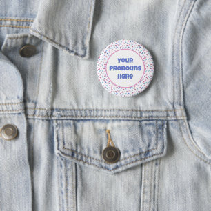 Badge Rond 5 Cm PRONONOUNS Arc-en-ciel arrose Bigender Fide drapea