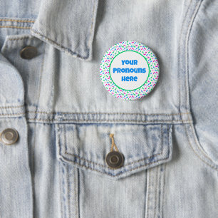 Badge Rond 5 Cm PRONONOUNS Arc-en-ciel arrose le drapeau de la Fie