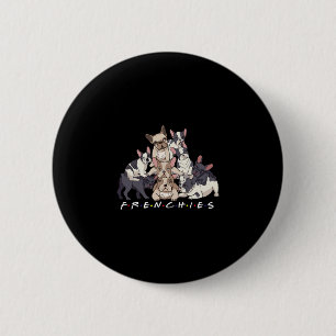 Badge Rond 5 Cm Propriétaire de chien Bouledogue Français Femmes H