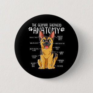 Badge Rond 5 Cm Propriétaire de chien d'anatomie drôle berger alle