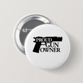 Badge Rond 5 Cm Propriétaire de l'arme à feu fier (Devant & derrière)