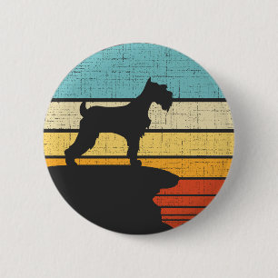 Badge Rond 5 Cm Propriétaire de Schnauzer Retro Vintage Chien Pupp