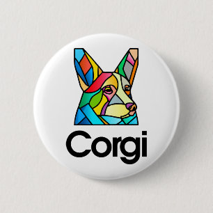 Badge Rond 5 Cm Propriétaire du chien de Corgi Pembroke Welsh Corg