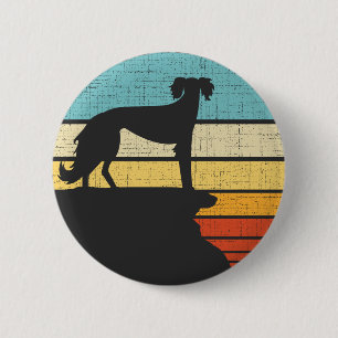Badge Rond 5 Cm Propriétaire Saluki Retro Vintage 60s les années 7
