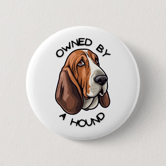 Badge Rond 5 Cm Propriété de quelqu'un Basset Hound (Devant)