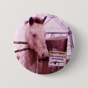 Badge Rond 5 Cm Propriété privée lavender Horse