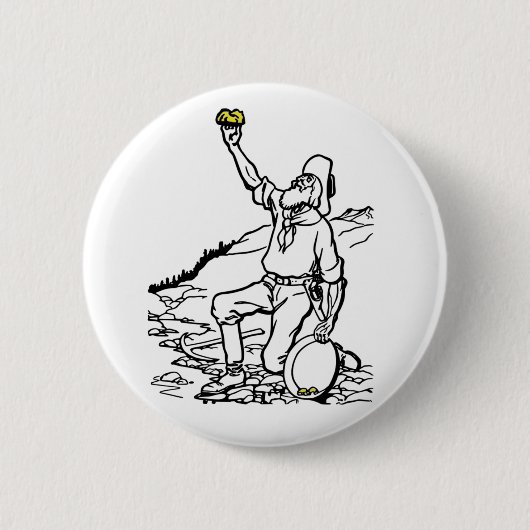 Badge Rond 5 Cm Prospecteur Gold Miner (Devant)