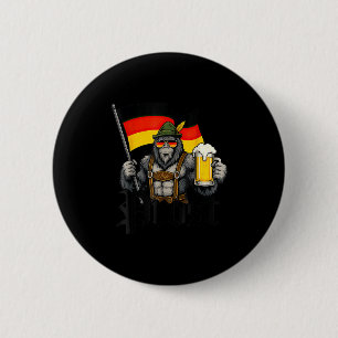 Badge Rond 5 Cm Prost Bigfoot Buvant de la Bière Lederhosen Allema