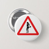 Badge Rond 5 Cm Prostituée de précaution (prostituée d'Attenzione) (Devant & derrière)